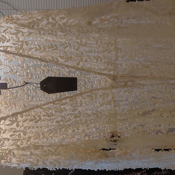 DISTURBIA UK20 US16 EVANGELINE LACE KIMONO CREAM SHEER FOLIAGE - Picture 11 of 13